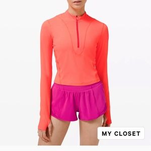 PENDING Lululemon half zip jacket color: sunset